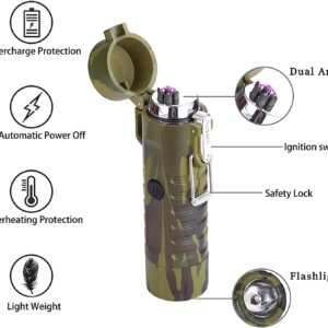 Electric Lighter And Flashlight Waterproof ولاعة الكترونية مع مصباح مثالية للتخيم