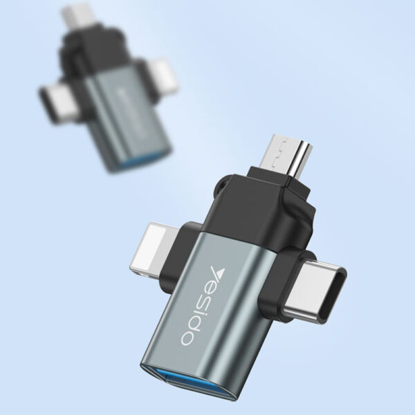 ⁦او تي جي 3 في 1، نوع سي، مايكرو USB، محول وصلة بمنفذ لموبايل ابل⁩ - الصورة ⁦3⁩