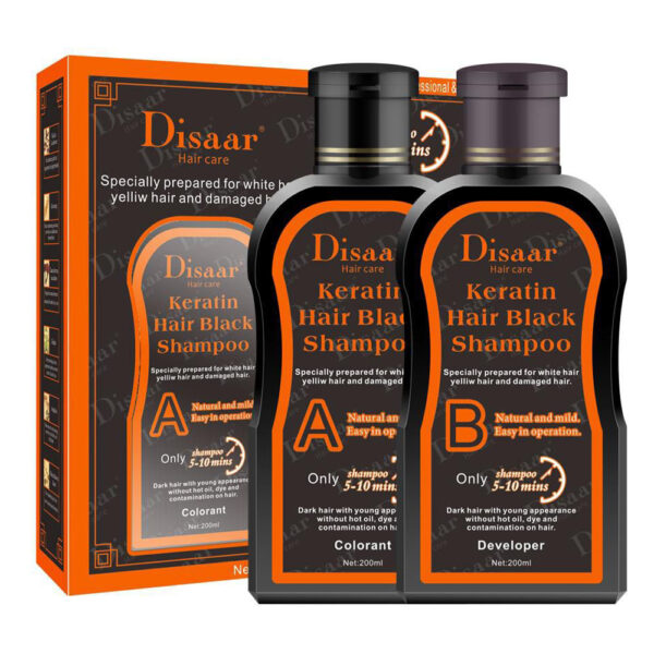 ⁦Dissar Black Hair Shampoo Keratin شامبو بالكرياتين لصبغ الشعر أسود⁩ - الصورة ⁦6⁩